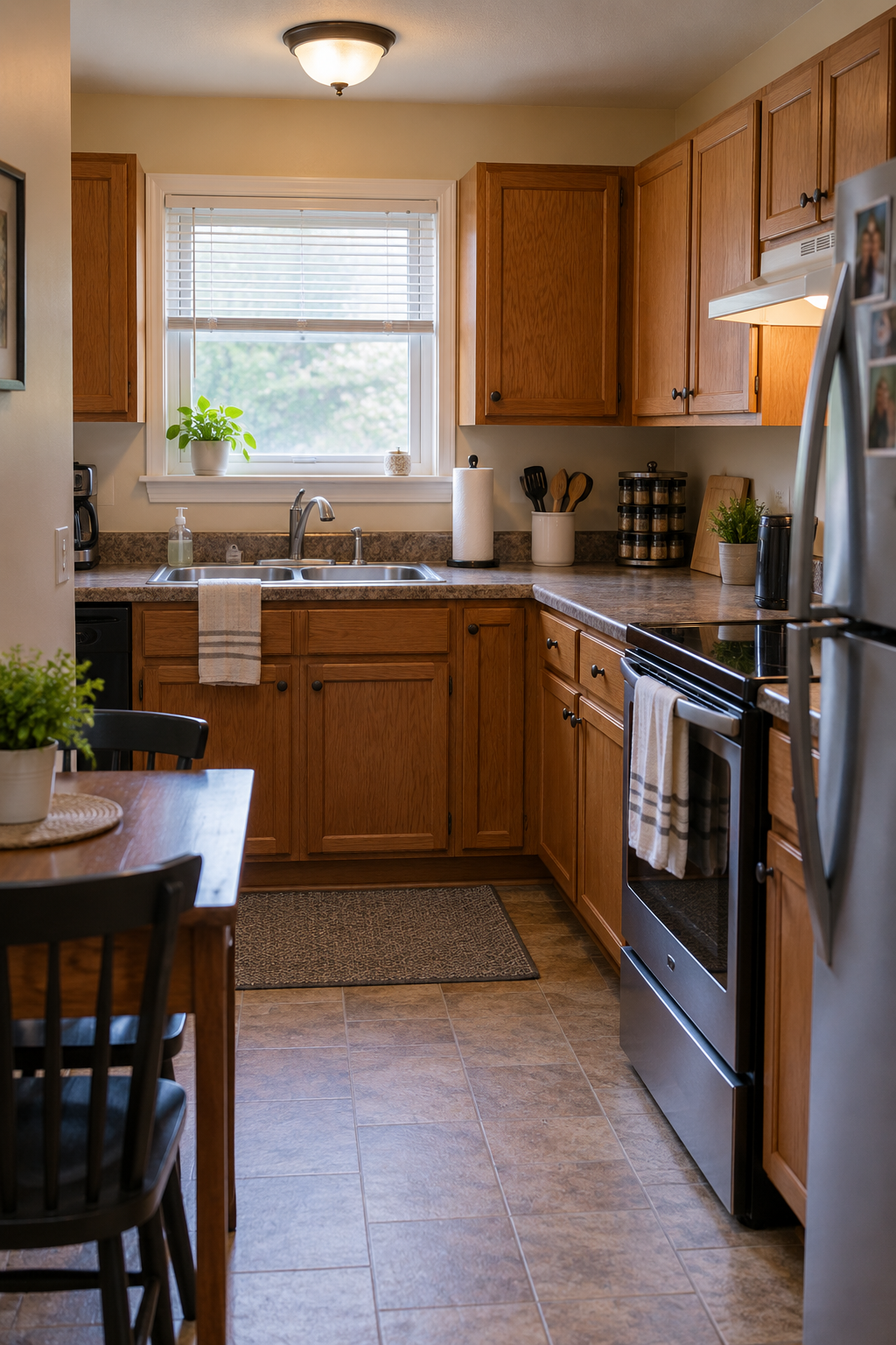 Clean residential kitchen representing a home after professional roach treatment.